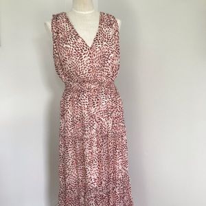 Kate&Lily flowy chiffon leaf print dress